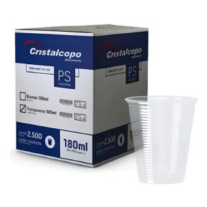 Caixa Copo Plástico Ps 180ml Cristalcopo