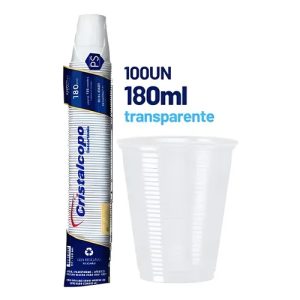 Copo Plástico Ps 180ml Cristalcopo