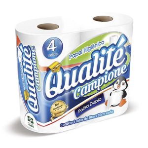 Papel Higiênico Qualité Campione folha dupla 04 rolos